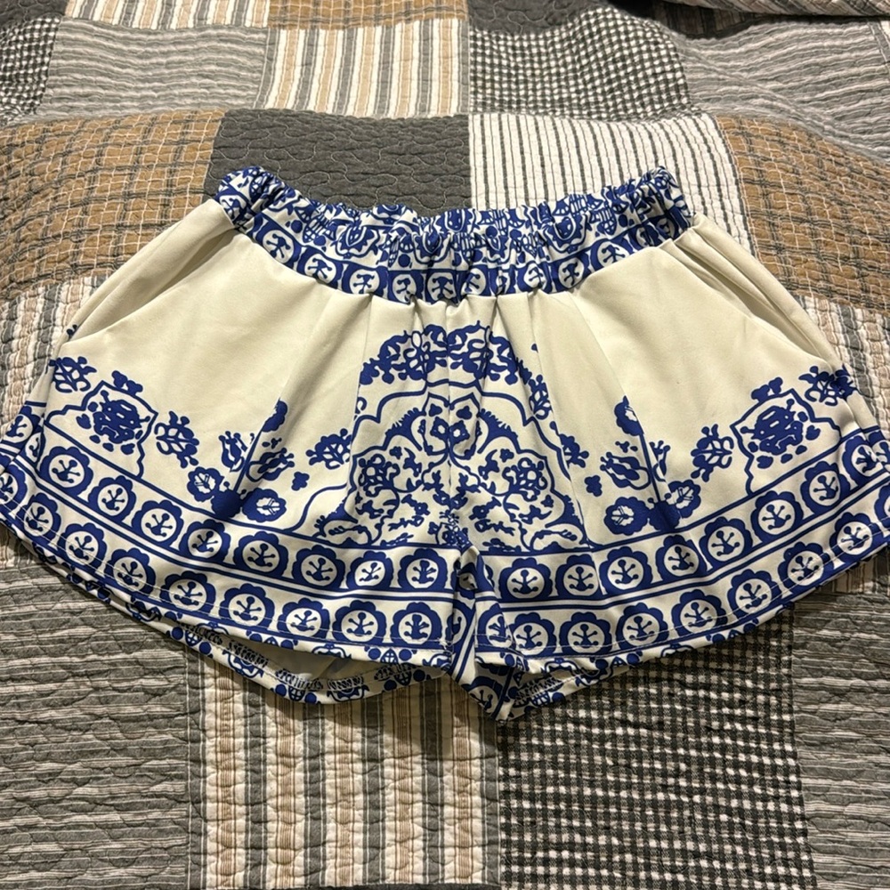 White and Blue Shorts